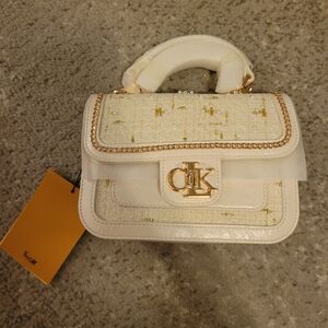White, Pearl And Gold Mini Bag